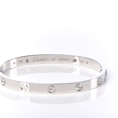 cartier 18k white gold love bracelet|cartier love cuff with diamond.